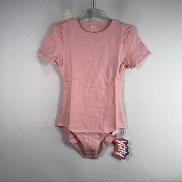 Yitty Snug Cotton Short Sleeve Brief Bodysuit, Women's Size M - Blush Crush - Picture 1 of 10